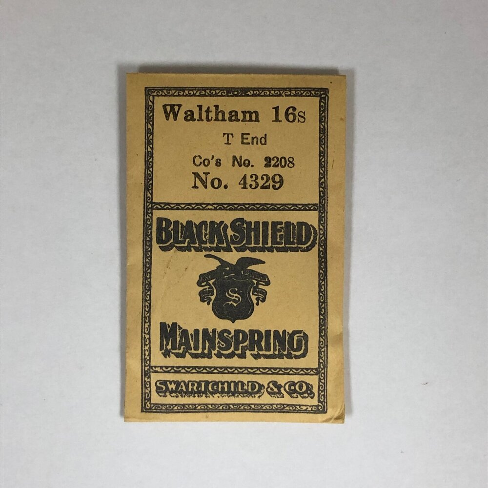 Waltham 16 Size Pocket Watch Blued “T” End Mainspring #4329