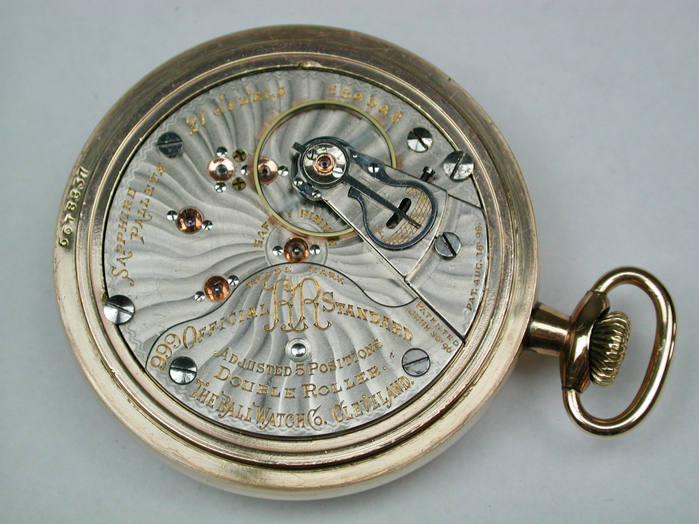 Ball Watch Company (Hamilton) 18 Size Model 999, YGF Open Face 21 Jewel Pocket Watch