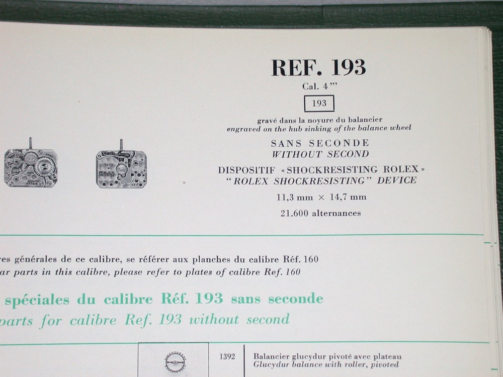 Rolex Movement and Spare Parts Catalogue (Volume II)