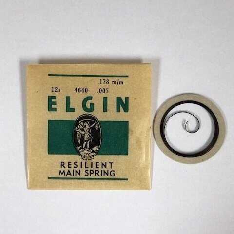 Elgin 12 Size Blued Pocket Watch Mainspring #4640