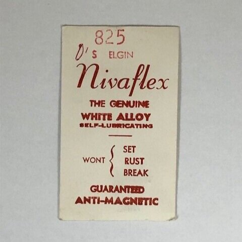 Elgin O Size White Alloy Mainspring #825
