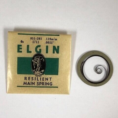 Elgin O Size Blued Lapel Mainspring