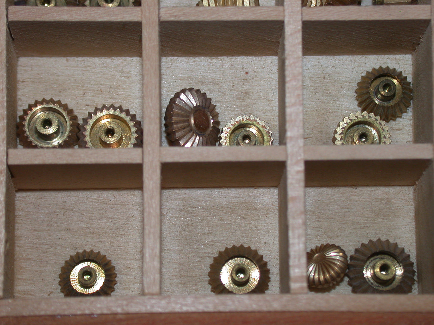 Bergeon Swiss Assortment of NOS 17 to 24 Ligne Yellow NOS Pocket Watch Crowns