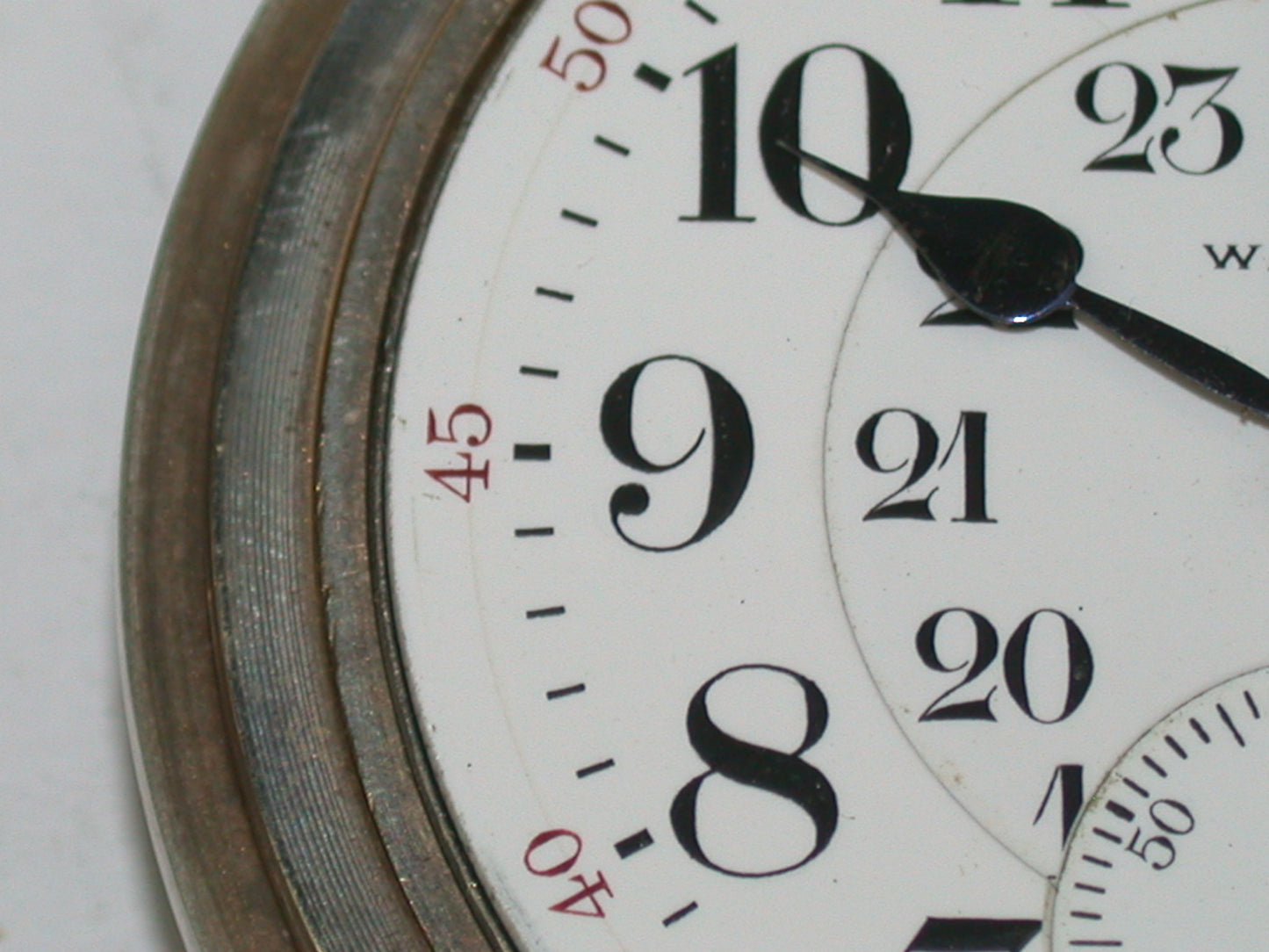 Waltham 18 Size Model 1892 Open Face 23 Jewel Vanguard with 24 Hour Canadian Railroad Dial