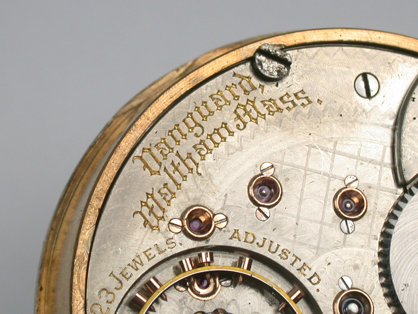 Waltham 18 Size Model 1892 Open Face 23 Jewel Vanguard with 24 Hour Canadian Railroad Dial
