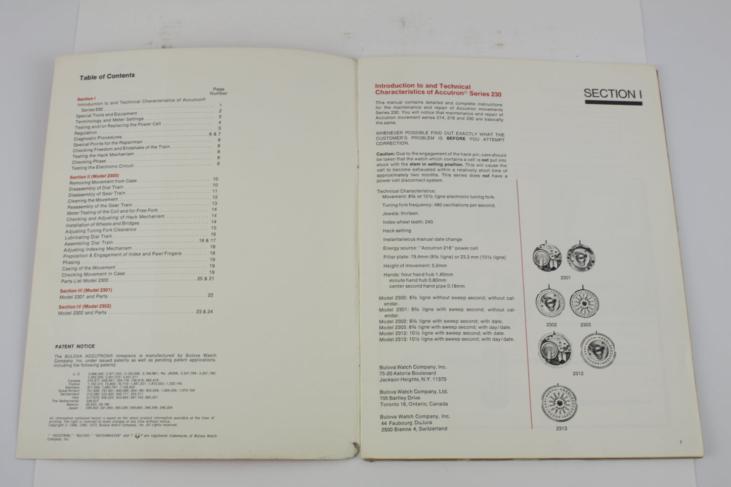 Lot 99- Bulova Accutron Series 230 Service Manual