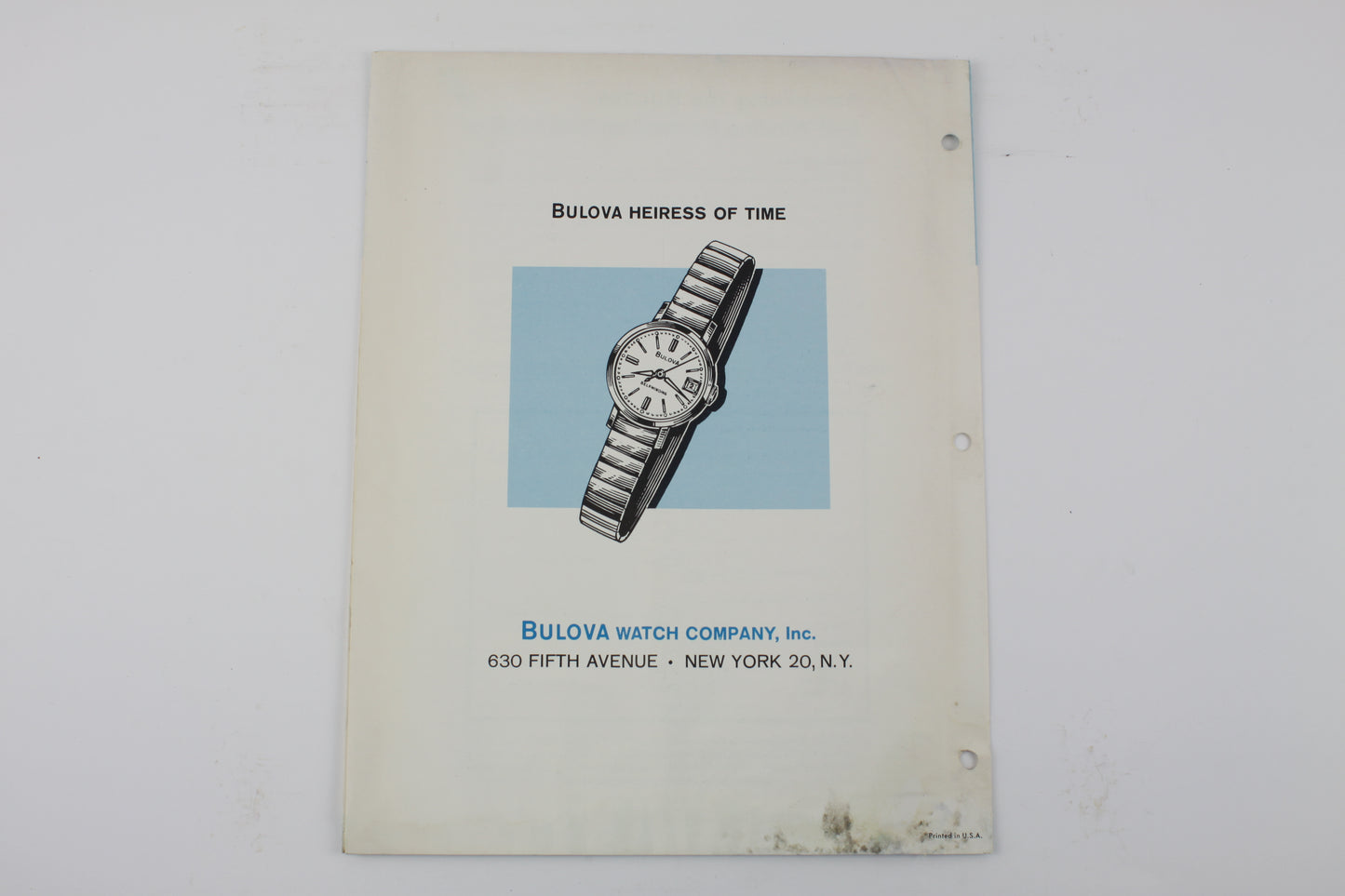 Bulova Model 7 BEACD Lady’s Self-Winding Watch Technical Bulletin
