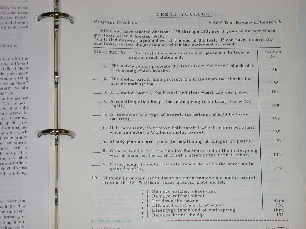Chicago School of Watchmaking Course, Volumes 1-33