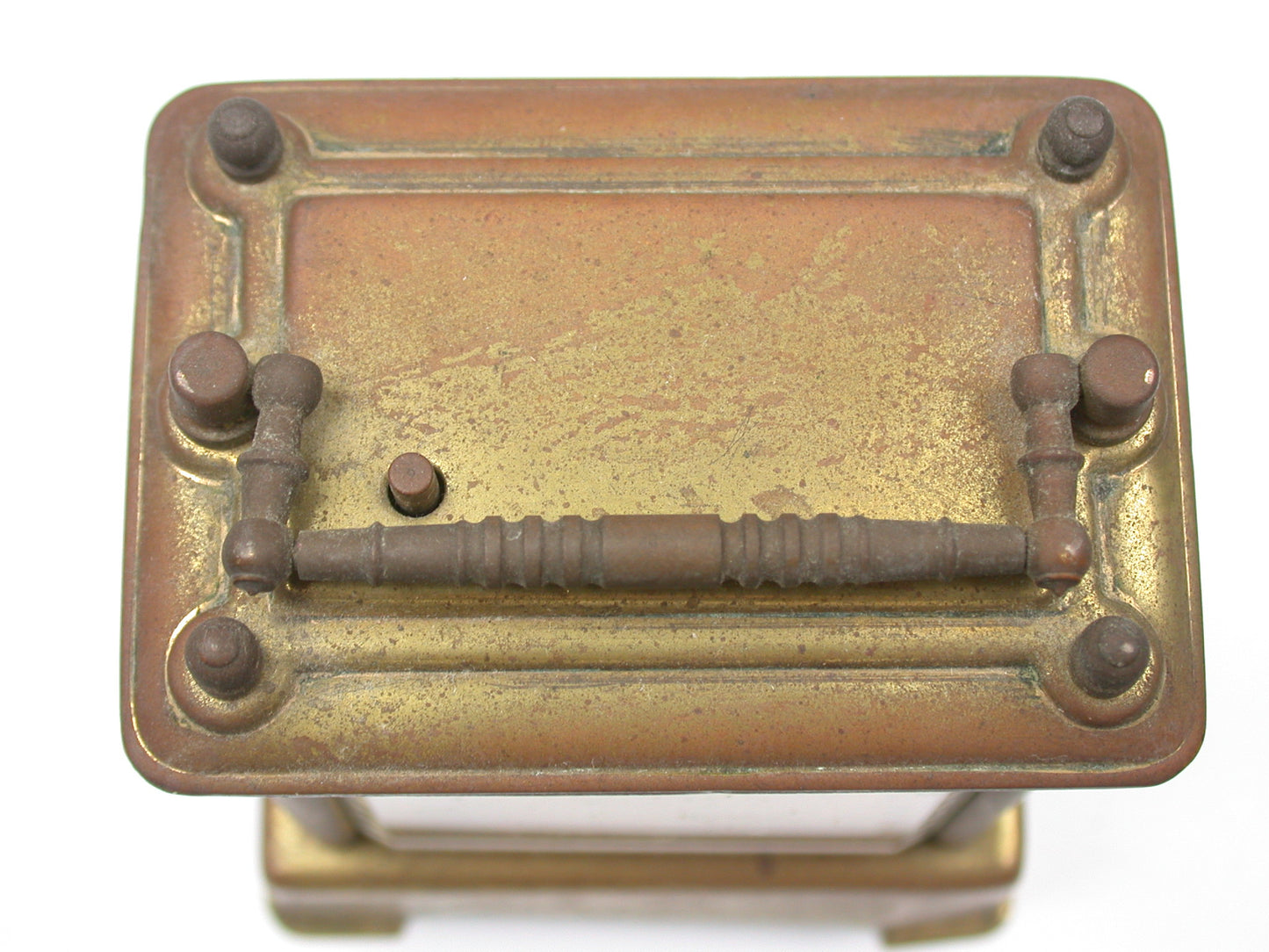 Lot 9- Waterbury 30-Hour Time & Strike, Brass & Glass Carriage Clock