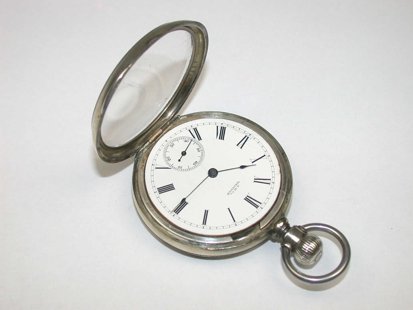 Lot 15- Waltham 14 Size Coin Silver Open Face Pocket Watch