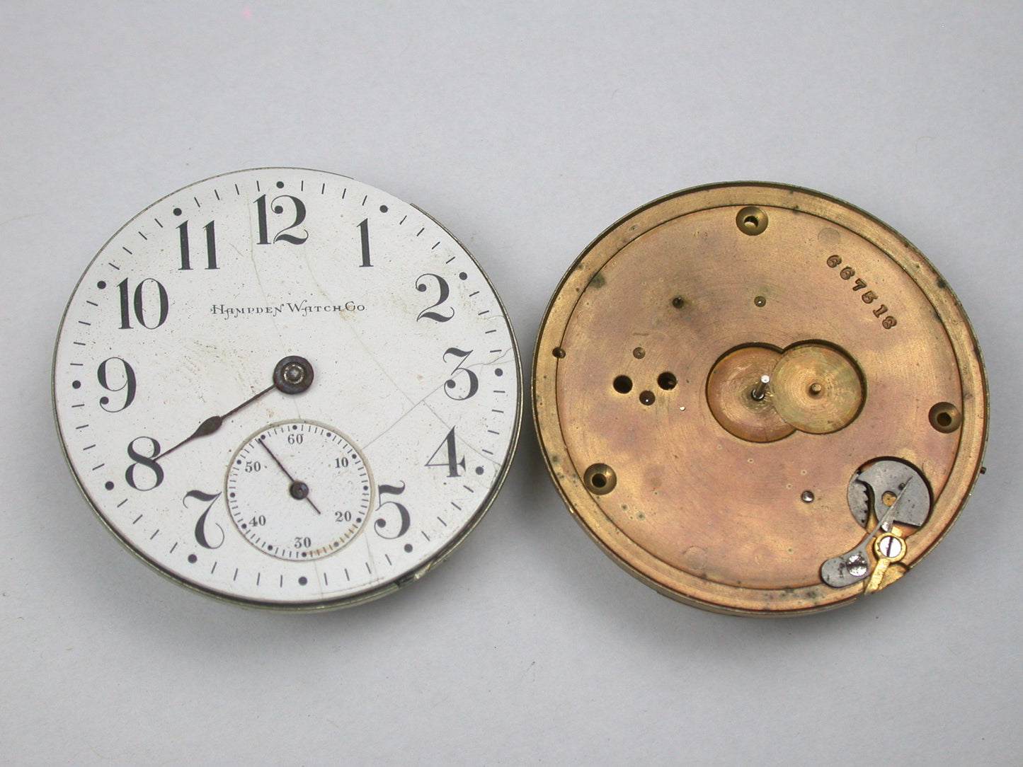 Lot 19- Hampden, Illinois, Waltham & Elgin Pocket Watch Movements