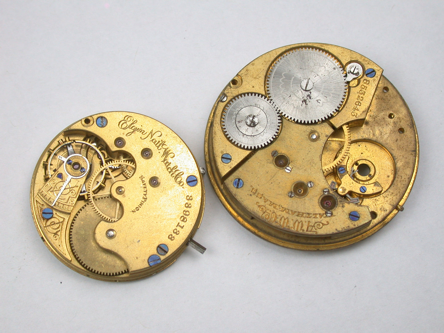 Lot 19- Hampden, Illinois, Waltham & Elgin Pocket Watch Movements