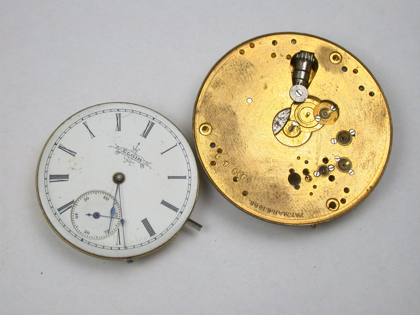 Lot 19- Hampden, Illinois, Waltham & Elgin Pocket Watch Movements