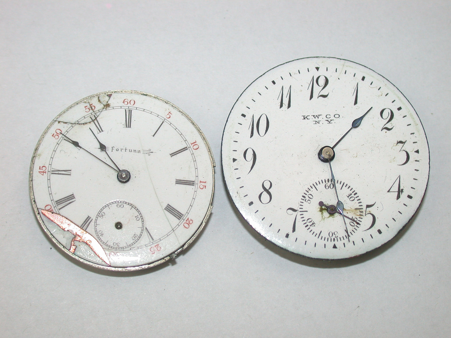 Lot 19- Hampden, Illinois, Waltham & Elgin Pocket Watch Movements