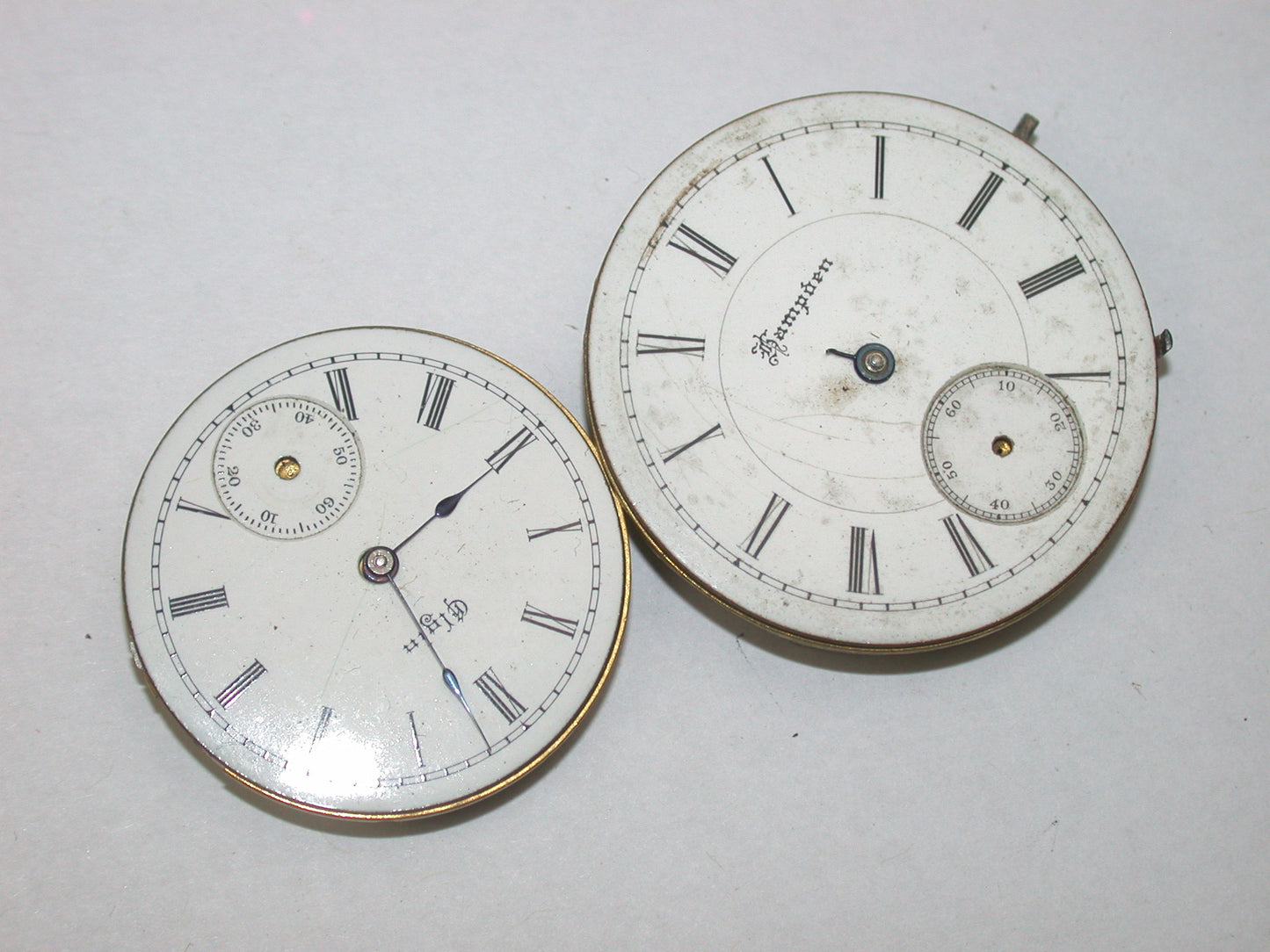 Lot 19- Hampden, Illinois, Waltham & Elgin Pocket Watch Movements
