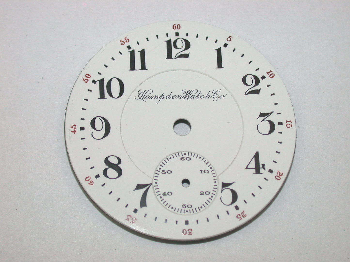 Lot 49- Hampden 18 Size Double Sunk Enamel Pocket Watch Railroad Dial