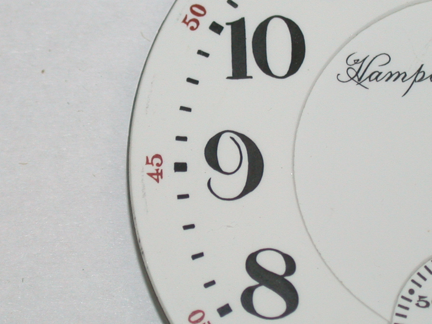 Lot 49- Hampden 18 Size Double Sunk Enamel Pocket Watch Railroad Dial