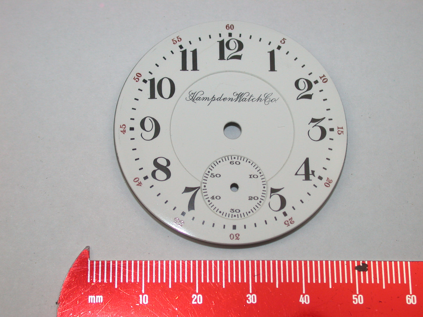 Lot 49- Hampden 18 Size Double Sunk Enamel Pocket Watch Railroad Dial