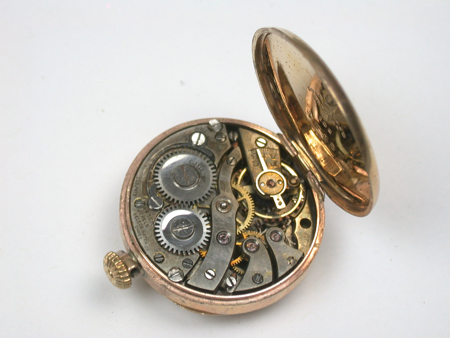 Lot 6- Three Elgin Yellow Gold-Filled Lapel Watches & Wristwatch