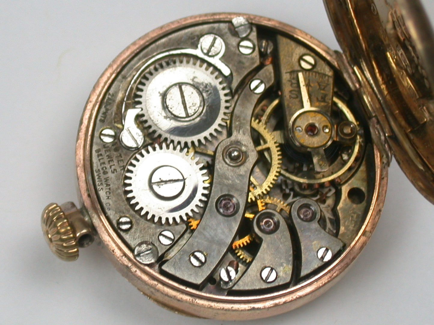 Lot 6- Three Elgin Yellow Gold-Filled Lapel Watches & Wristwatch