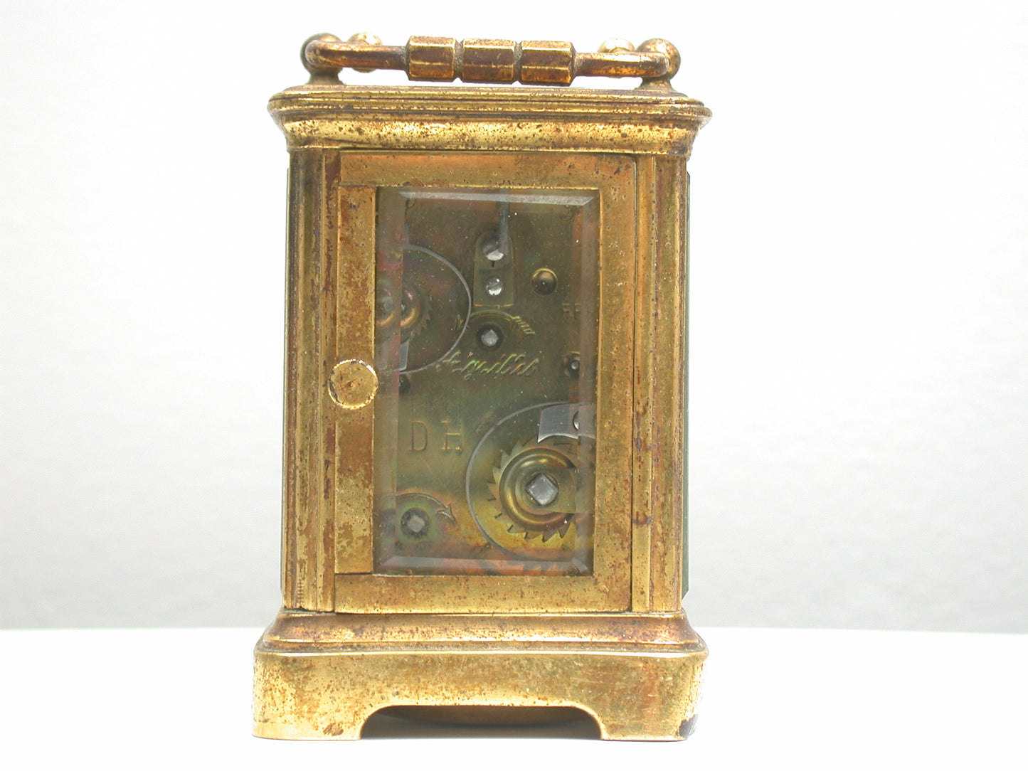 Lot 7- French Miniature Time & Alarm, Brass & Glass Carriage Clock