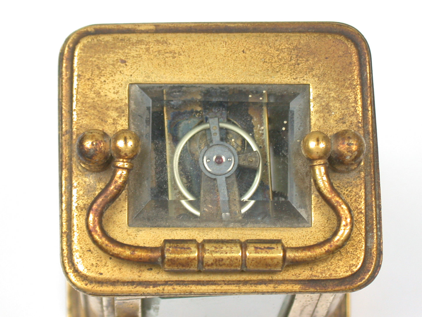 Lot 7- French Miniature Time & Alarm, Brass & Glass Carriage Clock
