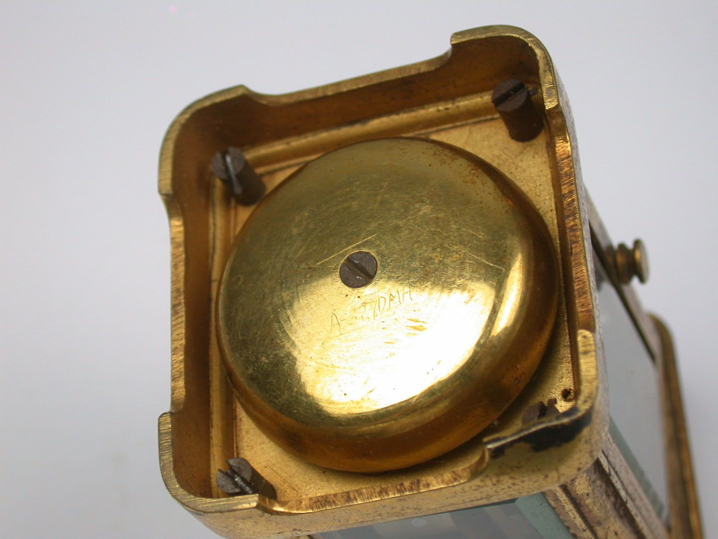 Lot 7- French Miniature Time & Alarm, Brass & Glass Carriage Clock