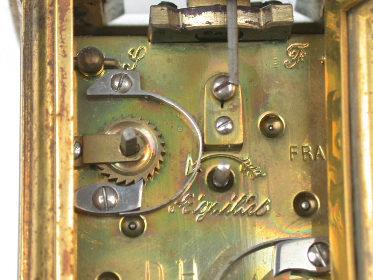 Lot 7- French Miniature Time & Alarm, Brass & Glass Carriage Clock