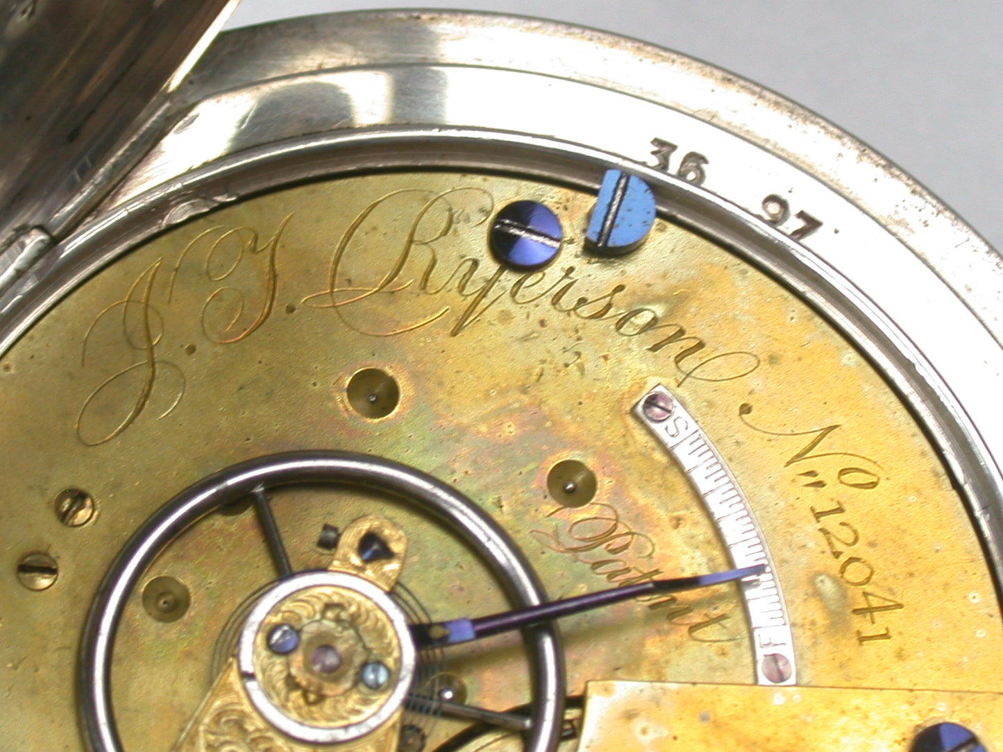 Elgin 18 Size Coin Silver Hunting Key Wind and Key Set Pocket Watch