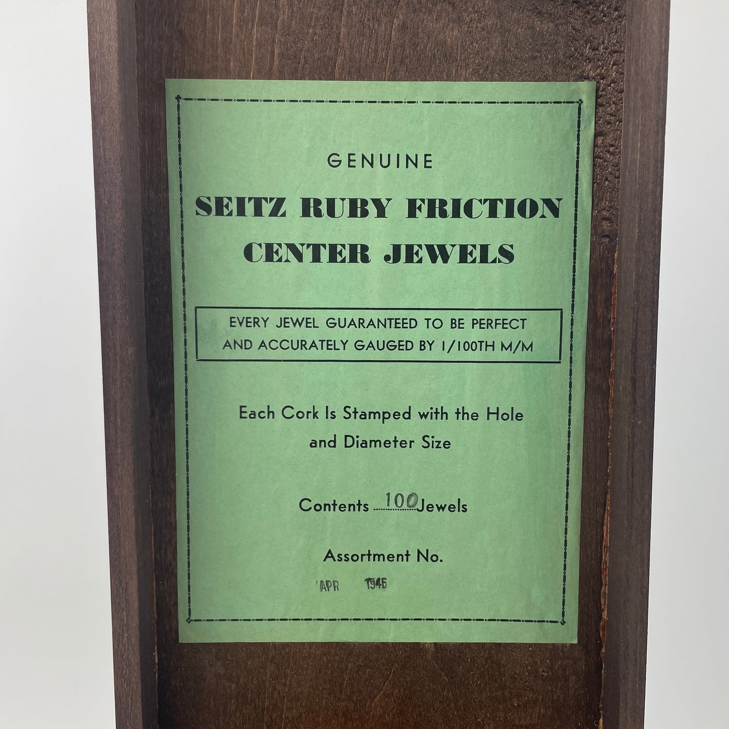 May Lot 1- Genuine Seitz Ruby Friction Center Jewel Assortment