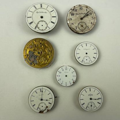 May Lot 30- American Pocket Watch Movement Set of (7)