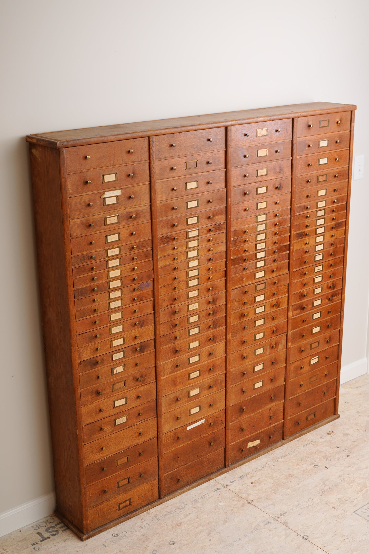 Vintage 92-Drawer 1930’s Oak Cabinet