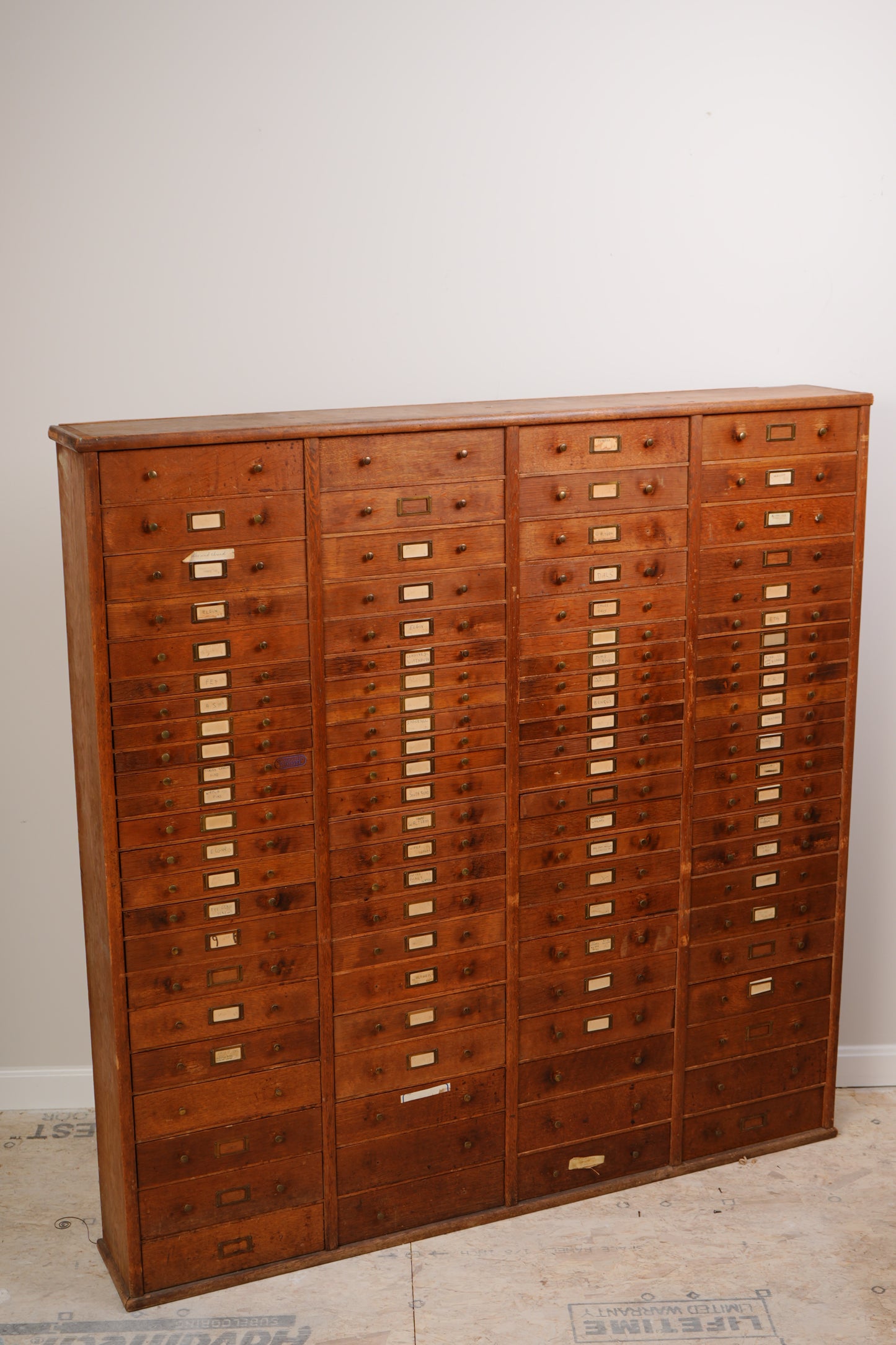 Vintage 92-Drawer 1930’s Oak Cabinet