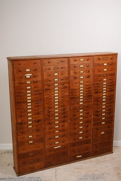 Vintage 92-Drawer 1930’s Oak Cabinet