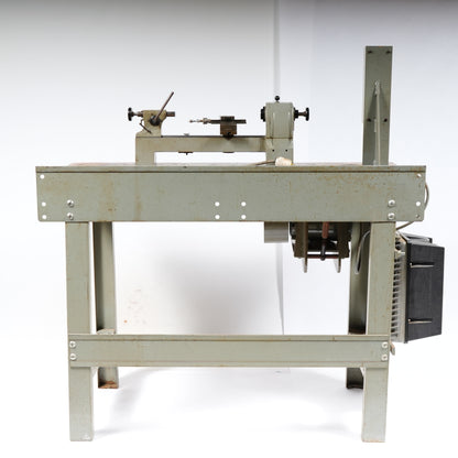 F. W. Derbyshire 10MM Model 750 Precision Lathe on Frame with Motor & Rheostat