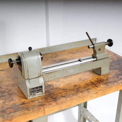F. W. Derbyshire 10MM Model 750 Precision Lathe on Frame with Motor & Rheostat