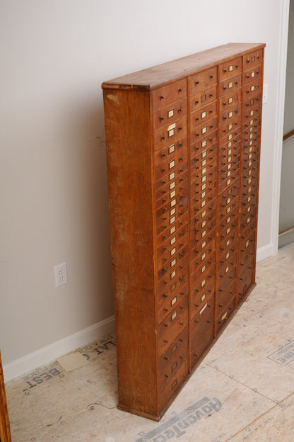 Vintage 92-Drawer 1930’s Oak Cabinet
