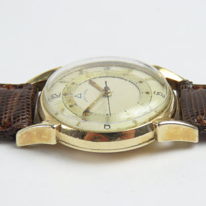 LeCoultre 814 Men’s Alarm Round Vintage Mechanical Wristwatch