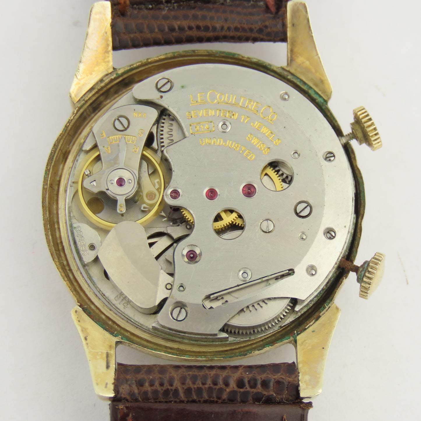 LeCoultre 814 Men’s Alarm Round Vintage Mechanical Wristwatch