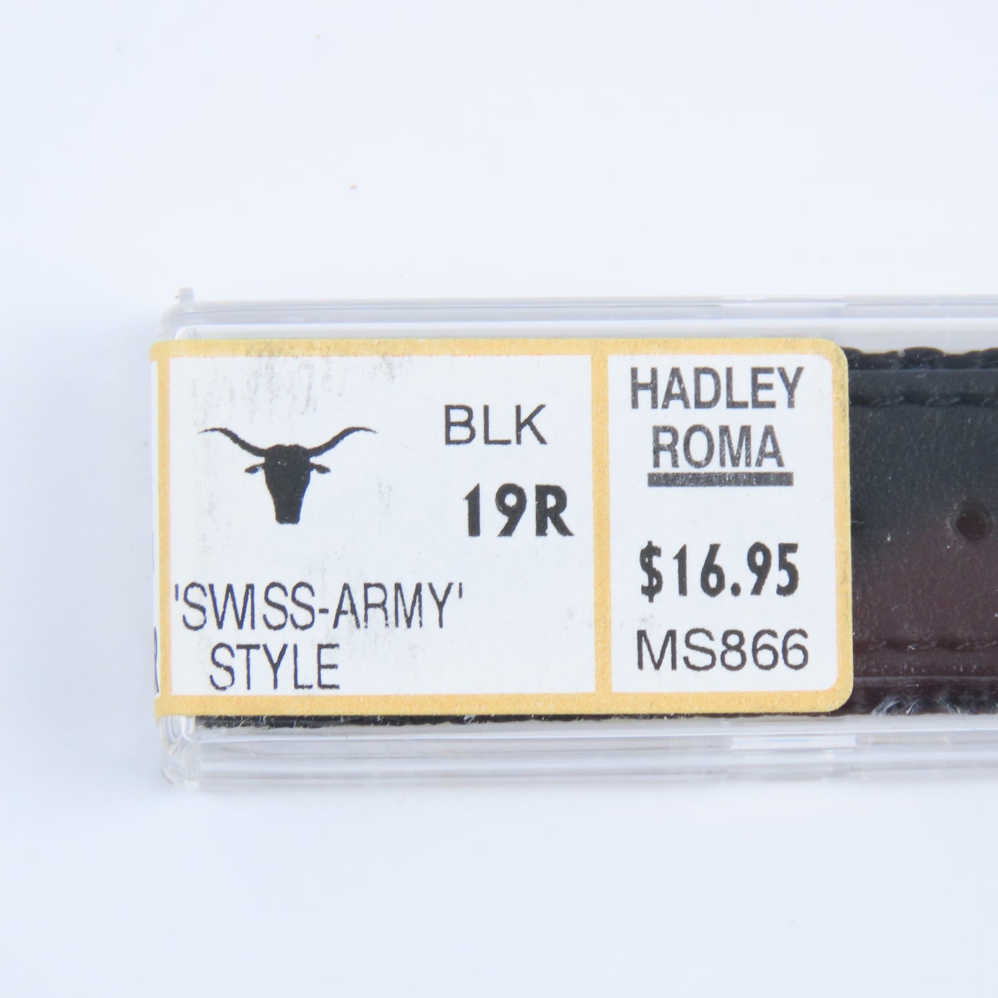 Hadley Roma Men's NOS Black 19R MM Wristwatch Band | MS866