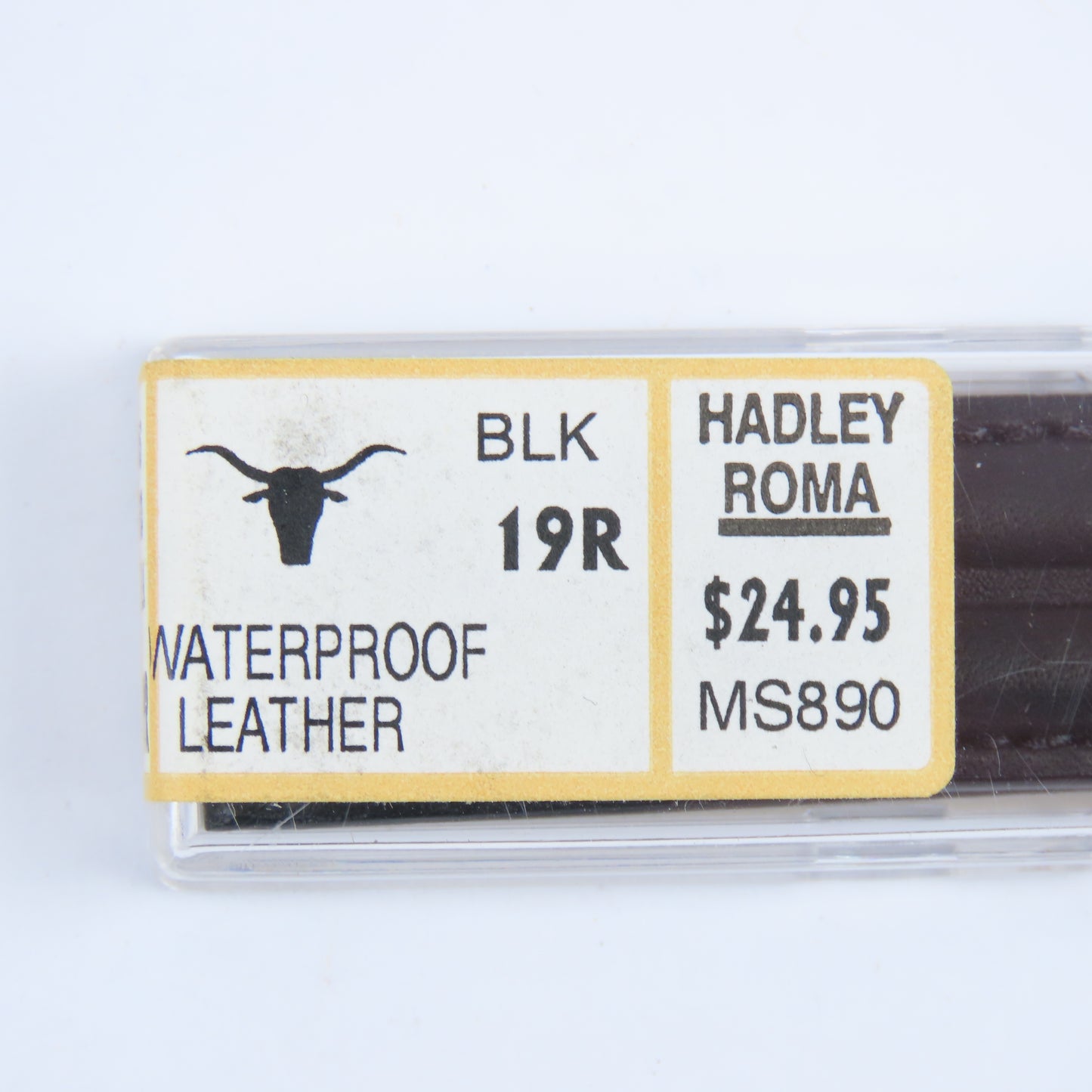 Hadley Roma Men's NOS Black Waterproof Leather Wristwatch Band | MS890