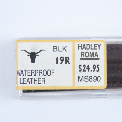 Hadley Roma Men's NOS Black Waterproof Leather Wristwatch Band | MS890