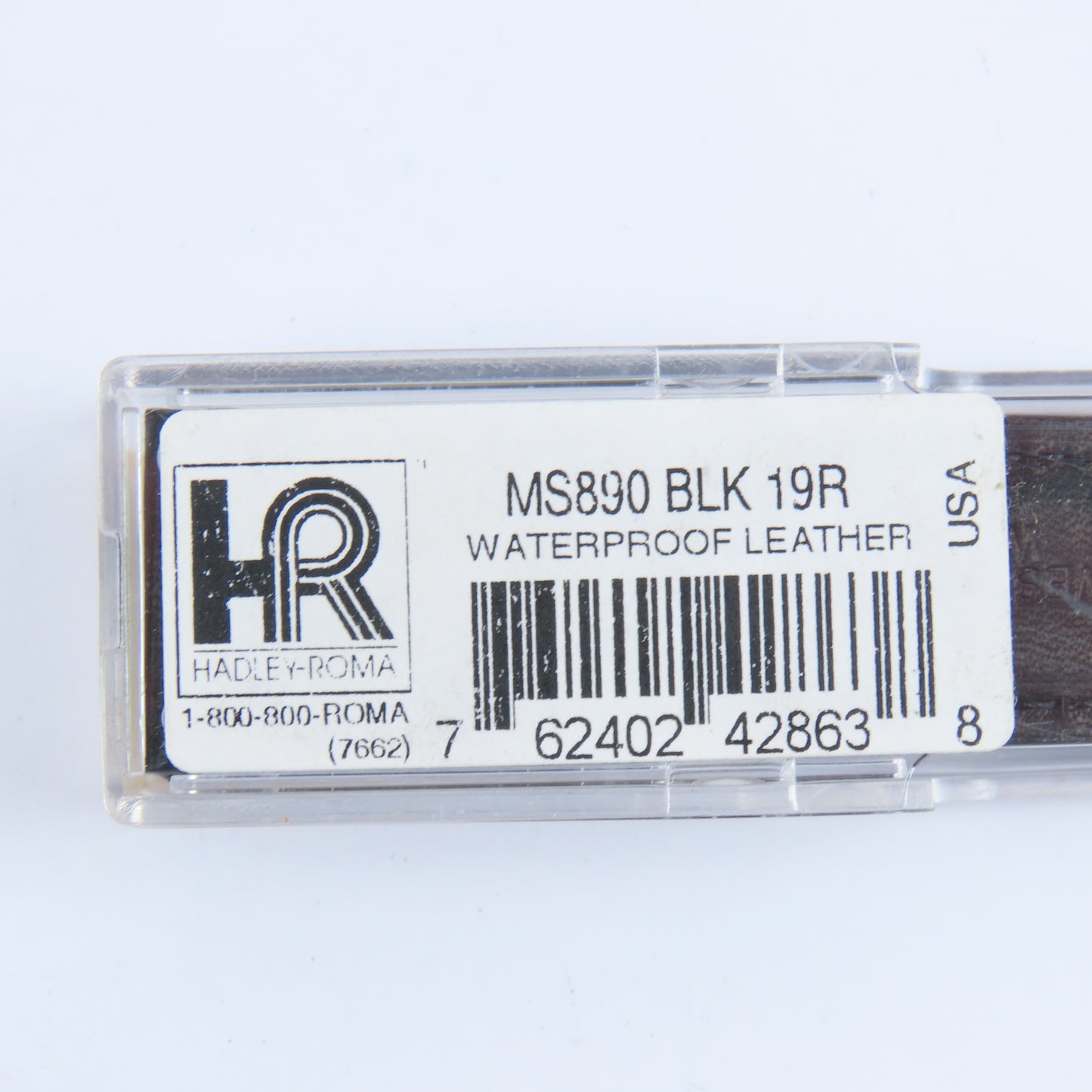Hadley Roma Men's NOS Black Waterproof Leather Wristwatch Band | MS890