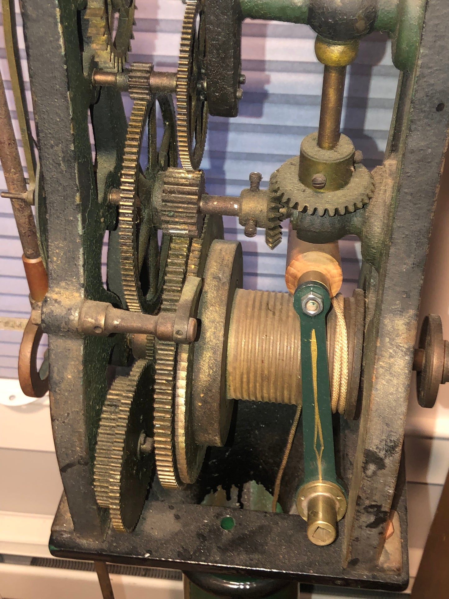 Seth Thomas #4 Rare Circa 1915 Time Only Weight Driven Complete Tower Clock Movement on Pedestal Base