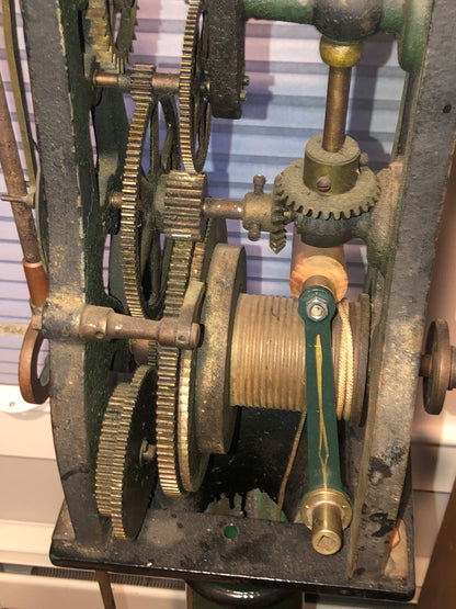 Seth Thomas #4 Rare Circa 1915 Time Only Weight Driven Complete Tower Clock Movement on Pedestal Base