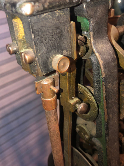 Seth Thomas #4 Rare Circa 1915 Time Only Weight Driven Complete Tower Clock Movement on Pedestal Base