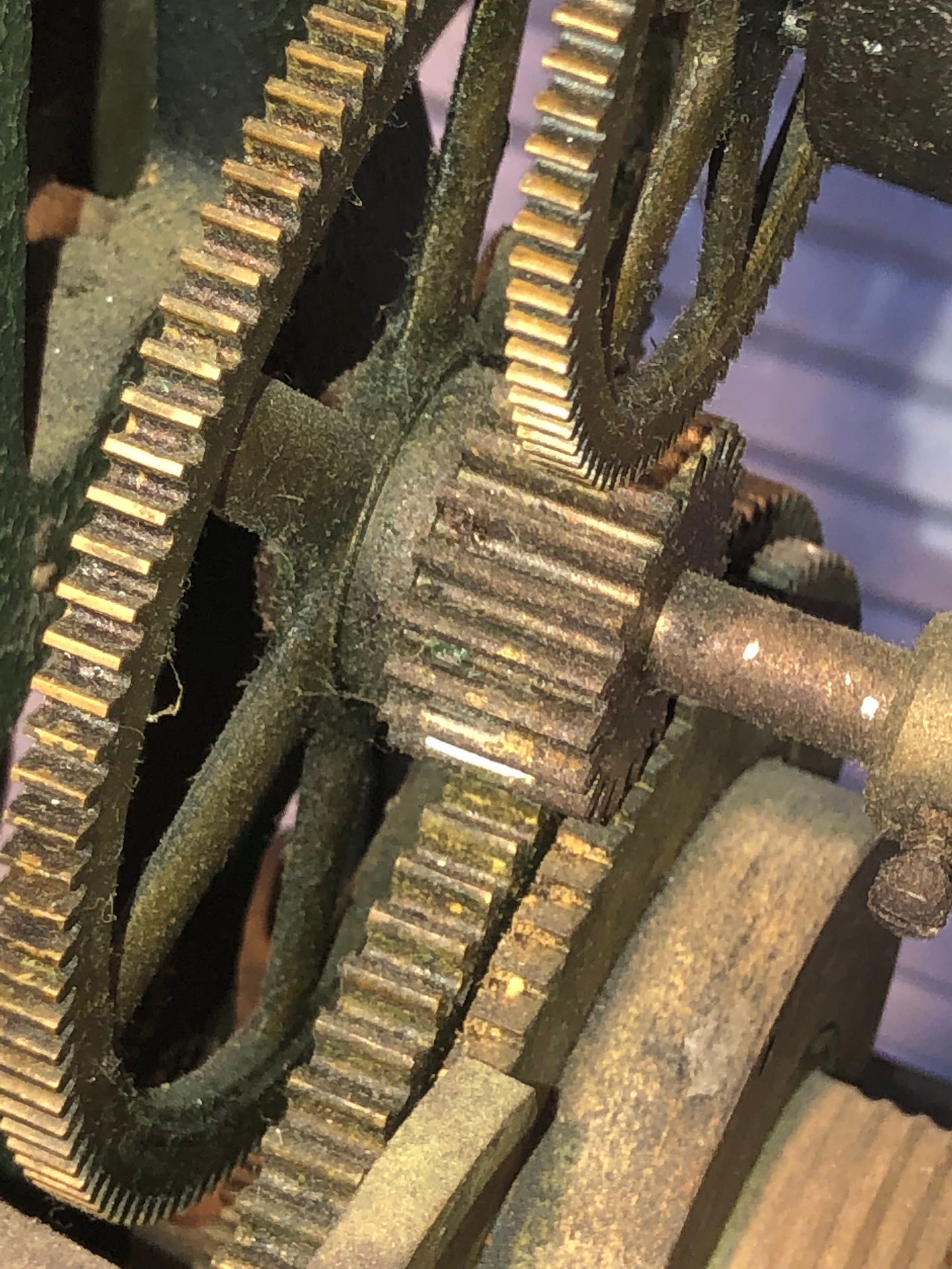 Seth Thomas #4 Rare Circa 1915 Time Only Weight Driven Complete Tower Clock Movement on Pedestal Base