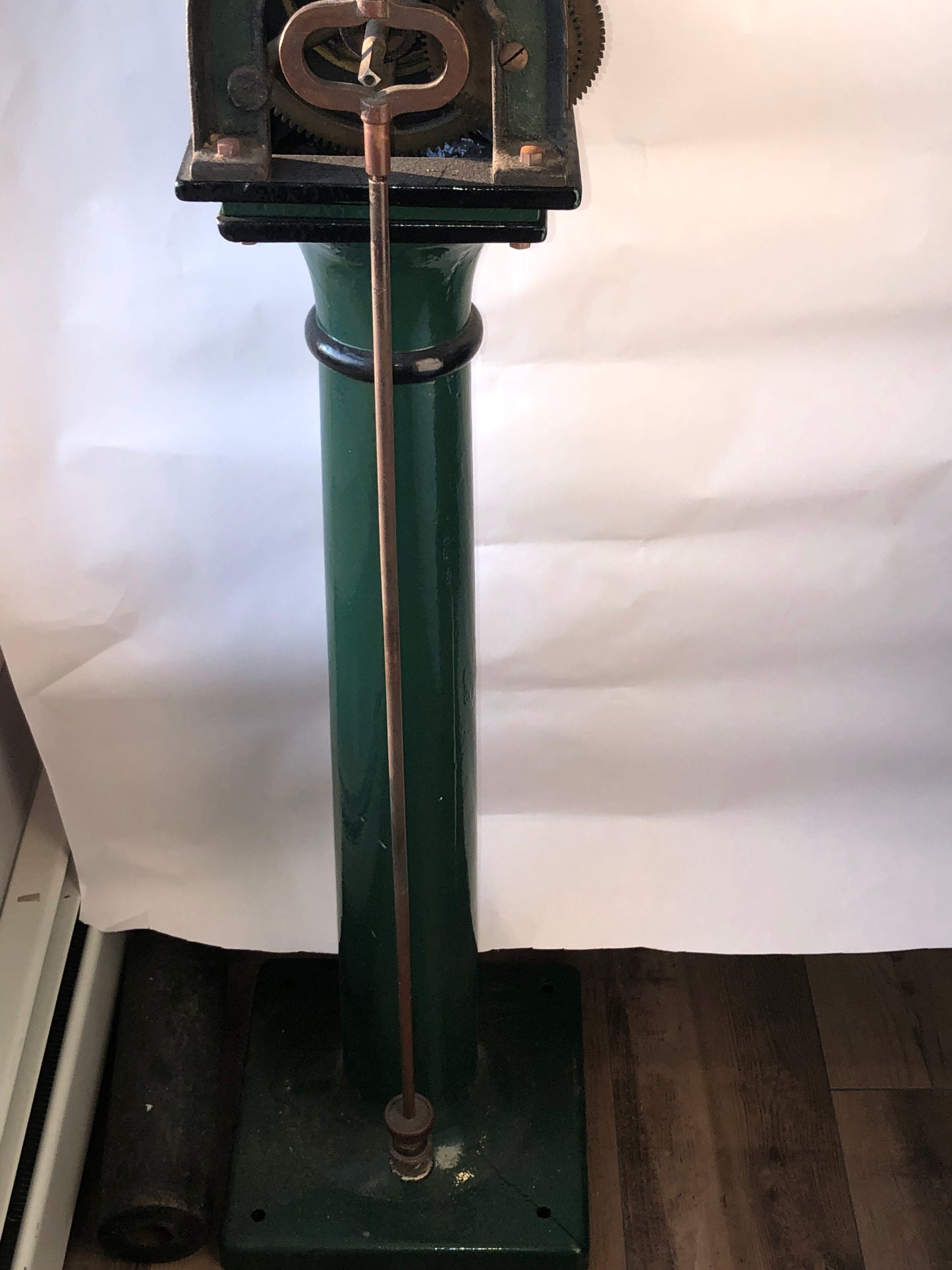 Seth Thomas #4 Rare Circa 1915 Time Only Weight Driven Complete Tower Clock Movement on Pedestal Base