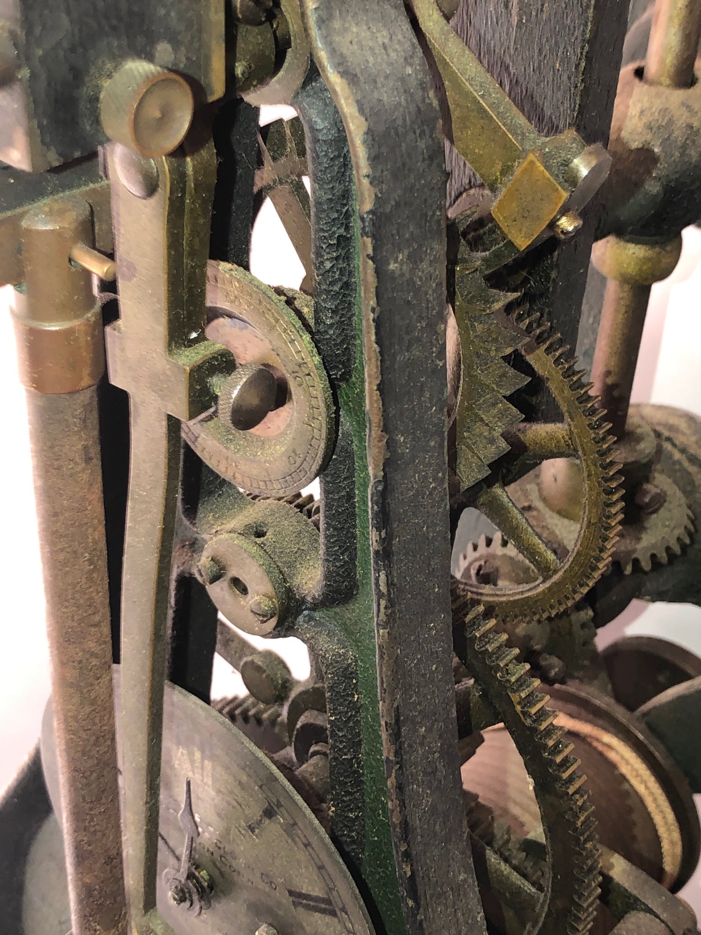 Seth Thomas #4 Rare Circa 1915 Time Only Weight Driven Complete Tower Clock Movement on Pedestal Base
