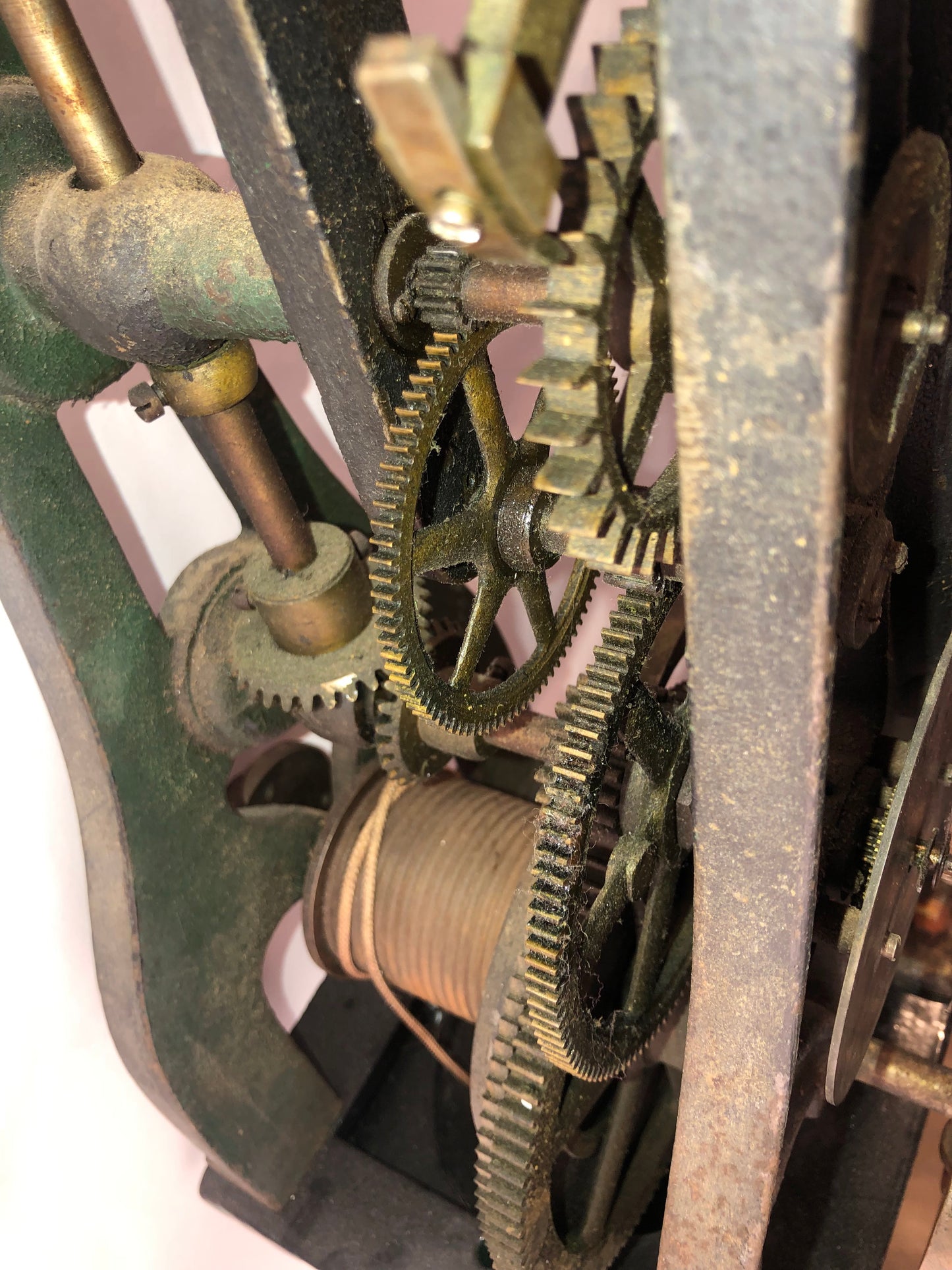 Seth Thomas #4 Rare Circa 1915 Time Only Weight Driven Complete Tower Clock Movement on Pedestal Base